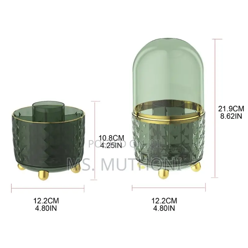 Luxury 360° Rotating Makeup Brushes Holder With Lid*
