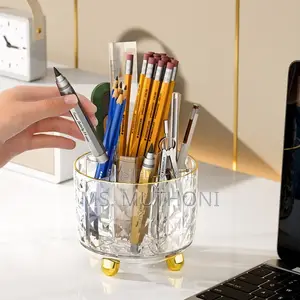 Luxury 360° Rotating Makeup Brushes Holder With Lid*