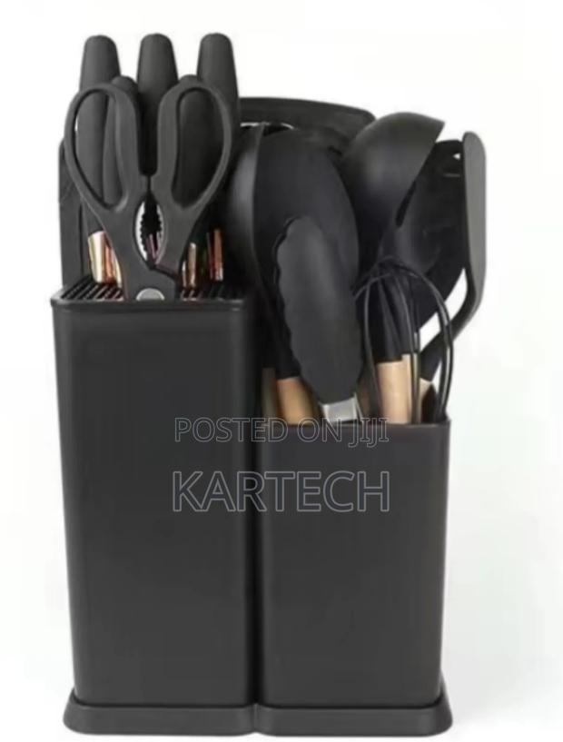 Silicon Spoons 19pcs -Black - main view