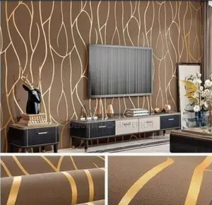 Brown and Gold Floral Wallpaper