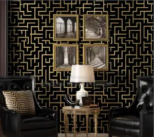 Black and Gold Metallic Wallpaper