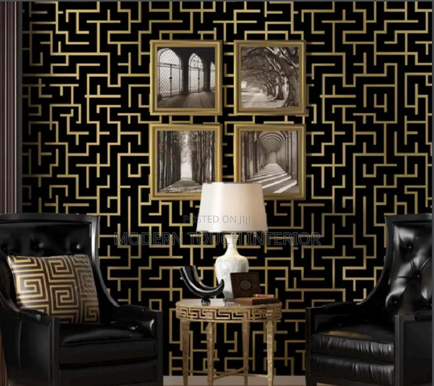 Black and Gold Metallic Wallpaper
