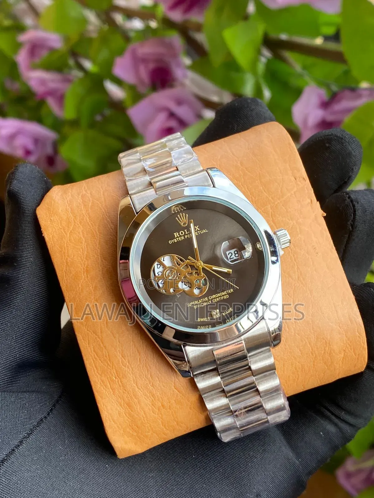 Black Display Silver Gents Rolex Watch