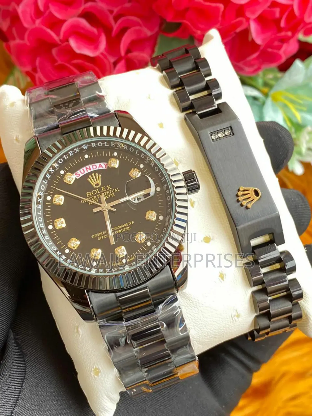 Black Mens Rolex Watch With Bracelet