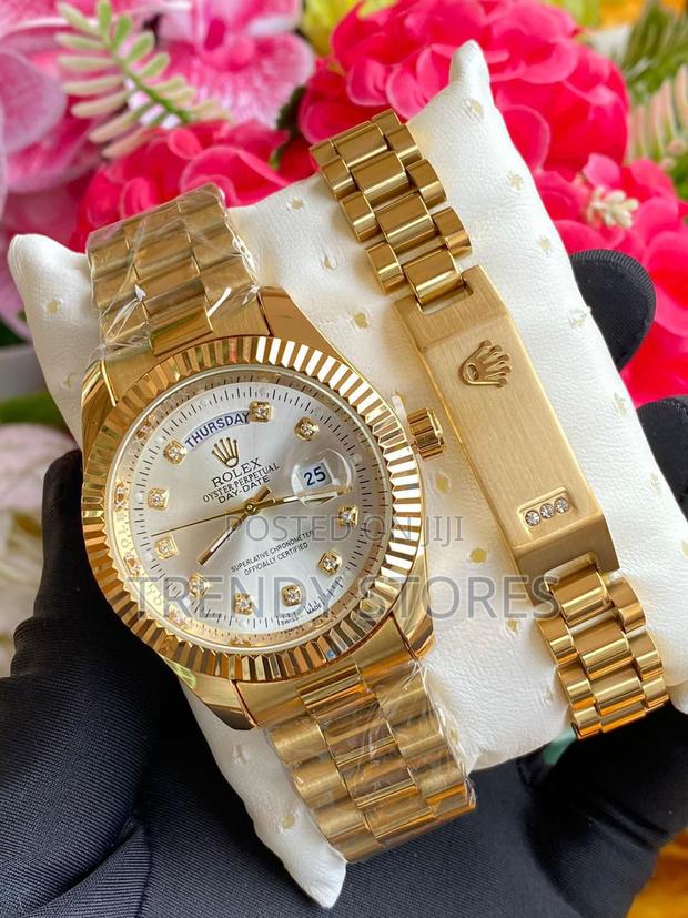 Gold Men's Rolex Watch With Bracelet - thumbnail 2