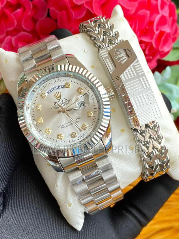 Silver Men's Rolex Watch With Bracelet