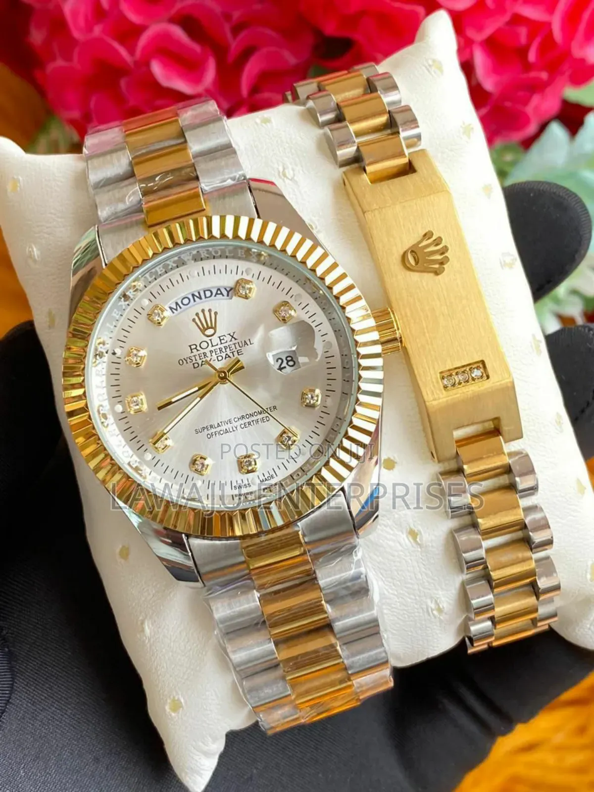 Silver Men's Rolex Watch With Bracelet