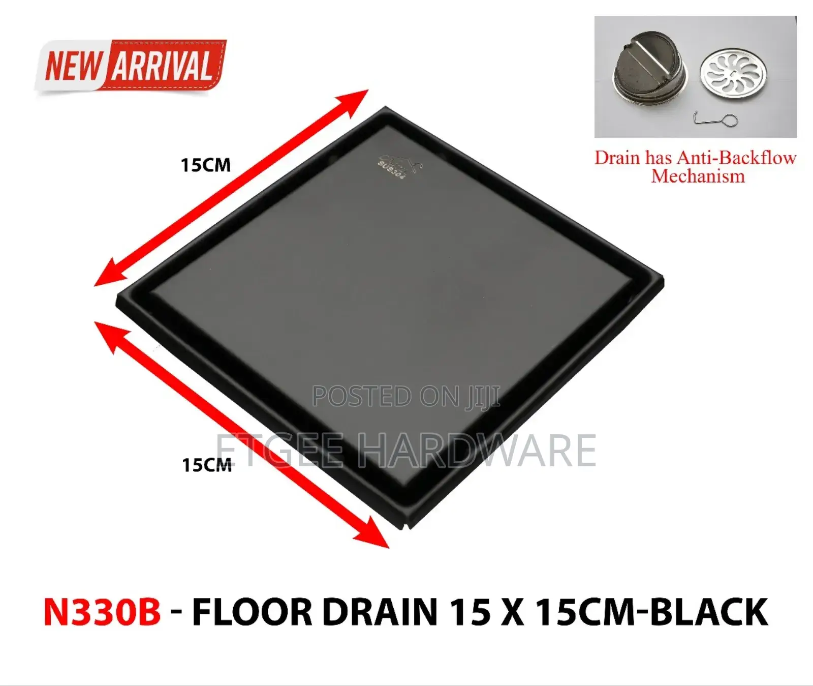 Black Floor Drain 30B
