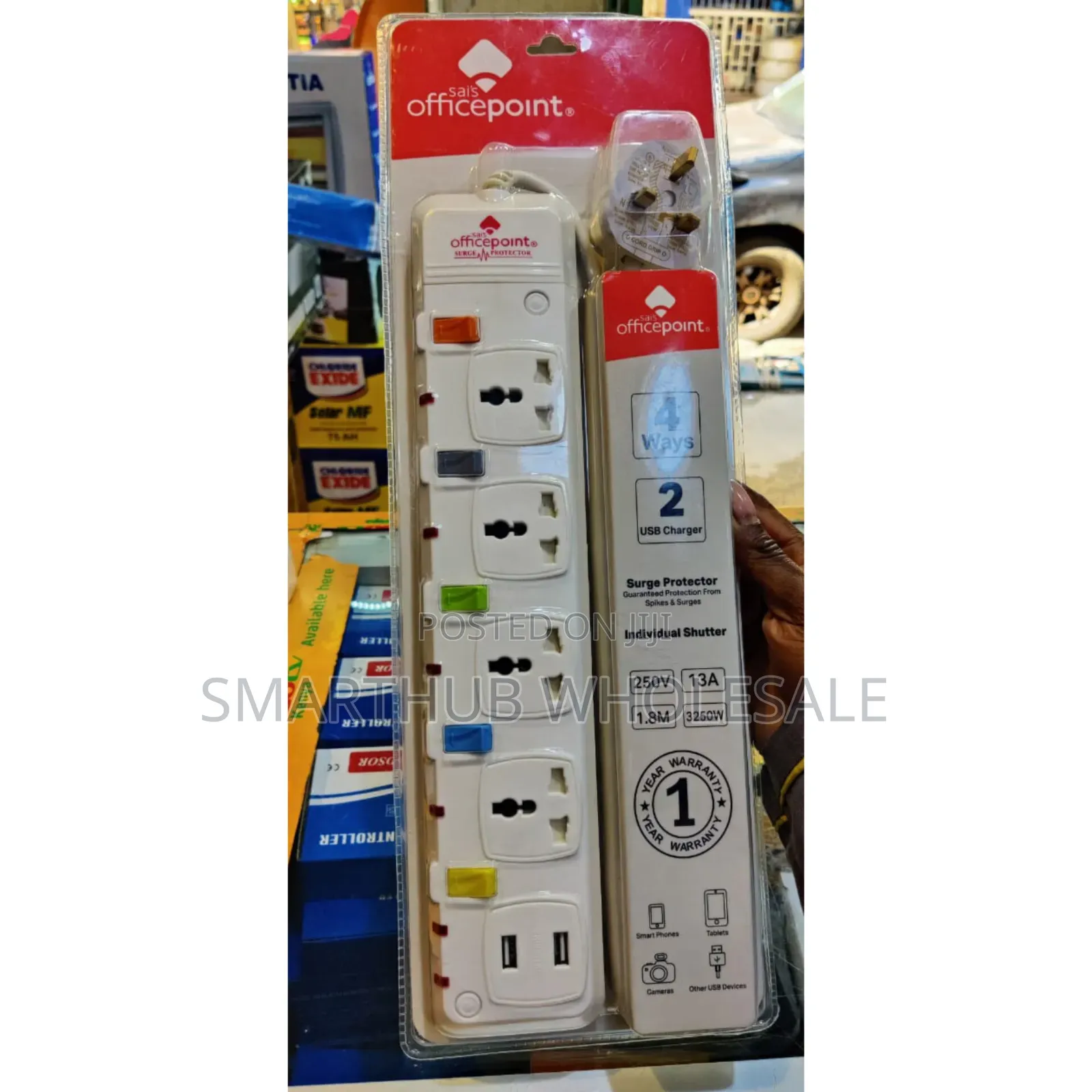 *Office Point Extension 4way With USB Ports Surge Protected
