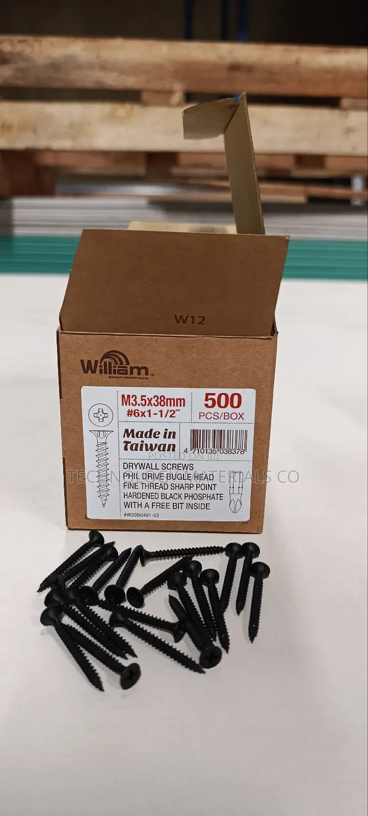 Gypsum/Drywall Screws (500pcs/Box) 1 1⁄2 Inch