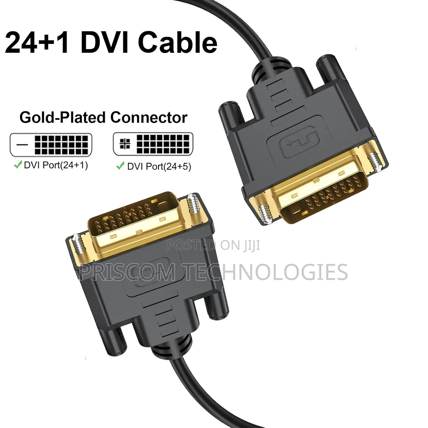 DVI to DVI Cable for Laptop, Gaming, Monitor, Projector, DVD