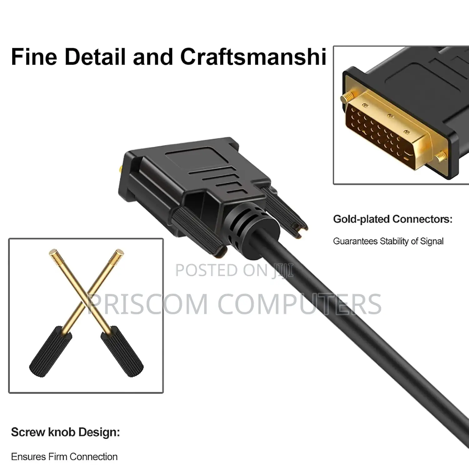 DVI to DVI Cable for Laptop, Gaming, Monitor, Projector, DVD