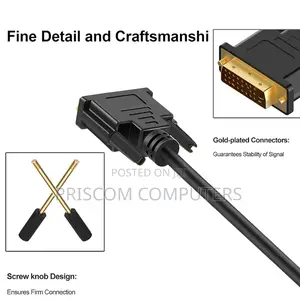 DVI to DVI Cable for Laptop, Gaming, Monitor, Projector, DVD
