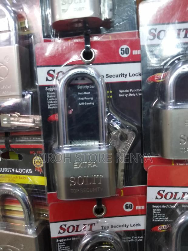 Solit 50mm Long Shackle Padlock 4 Keys Gate Padlock