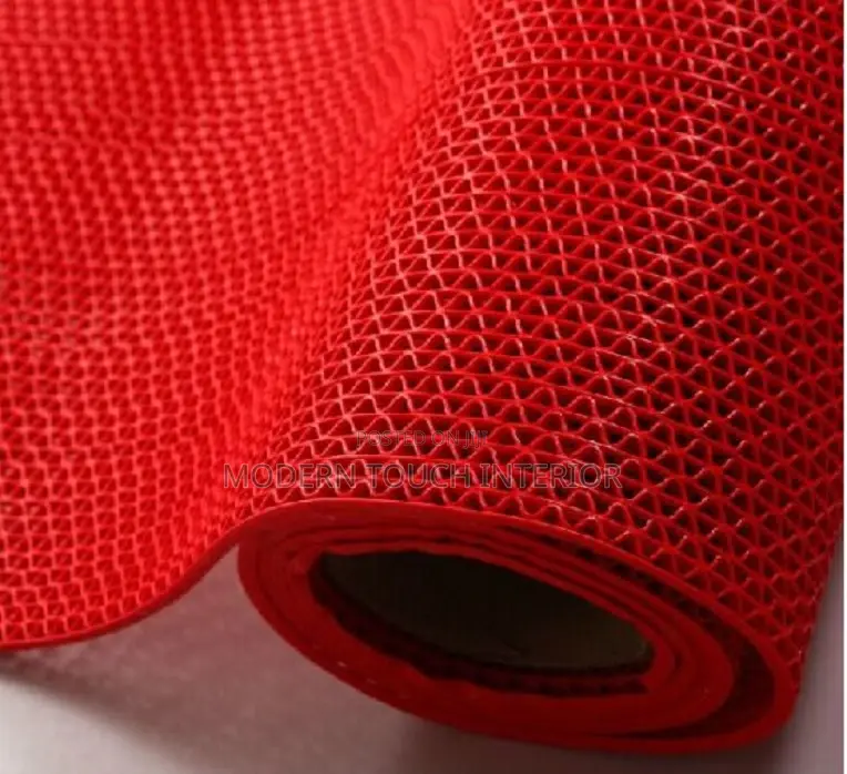 Red Perforated PVC Spaghetti Carpet
