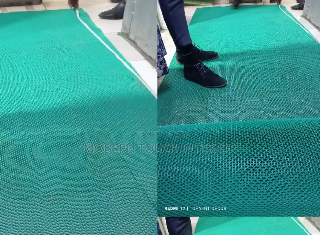 Green Anti-Slip Perforated Spaghetti Carpet