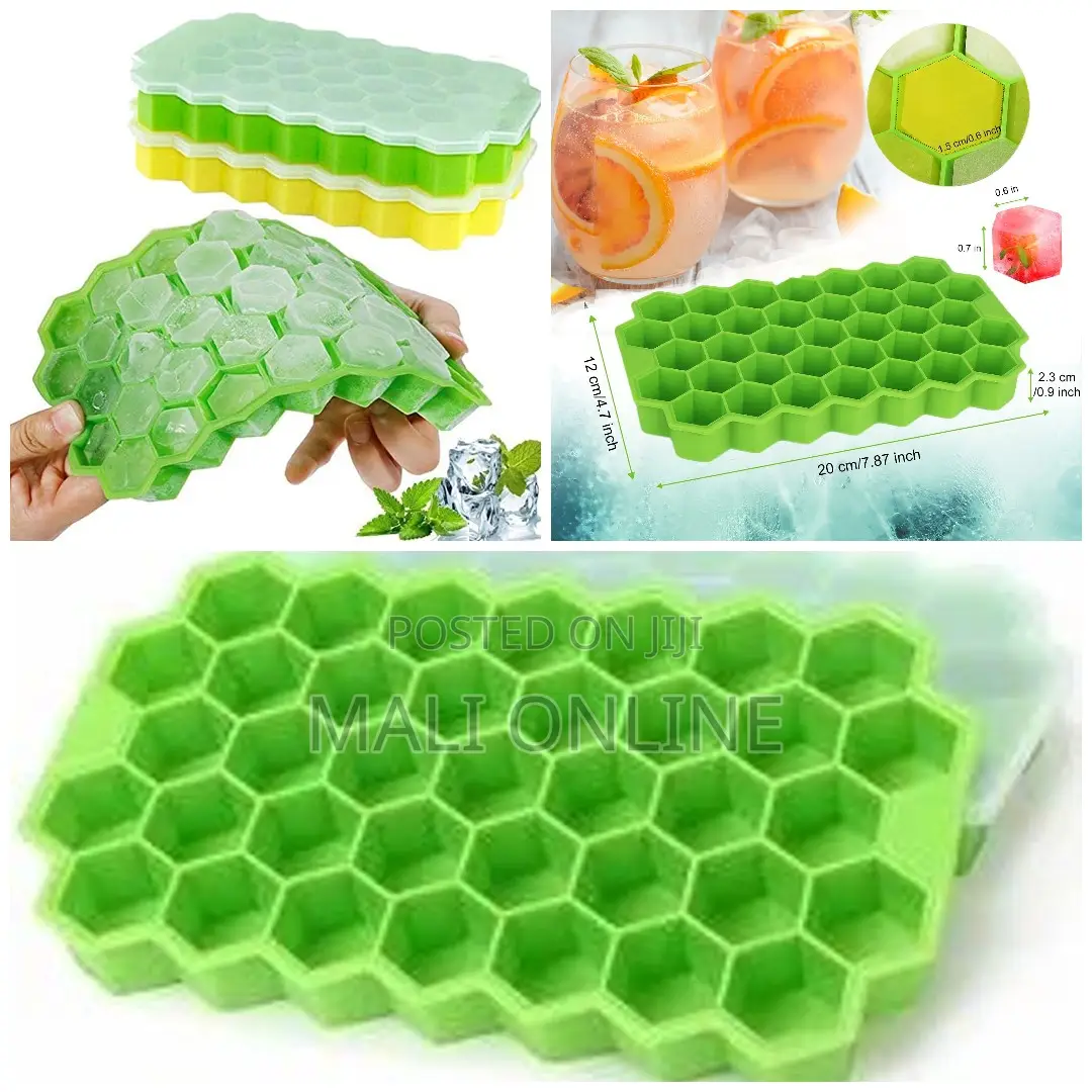 Ice Cube Tray Silicone Mould With Lid 37-Compartments