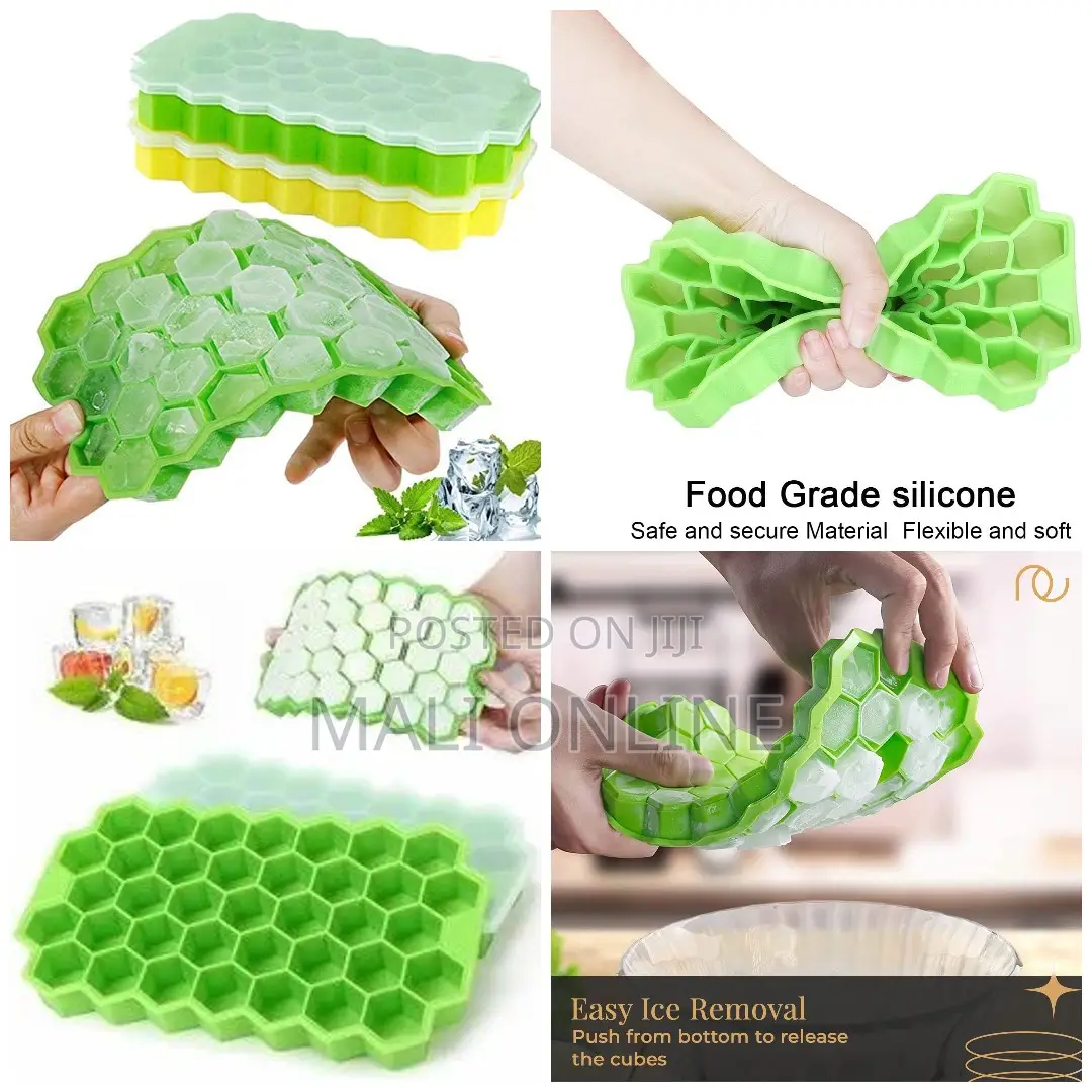 Ice Cube Tray Silicone Mould With Lid 37-Compartments
