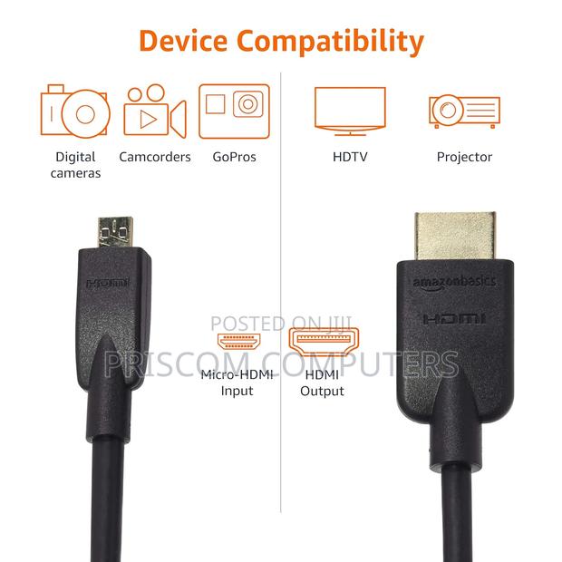 Micro HDMI to HDMI Cable for Cameras Sony, Nikon, Tablets - thumbnail 2