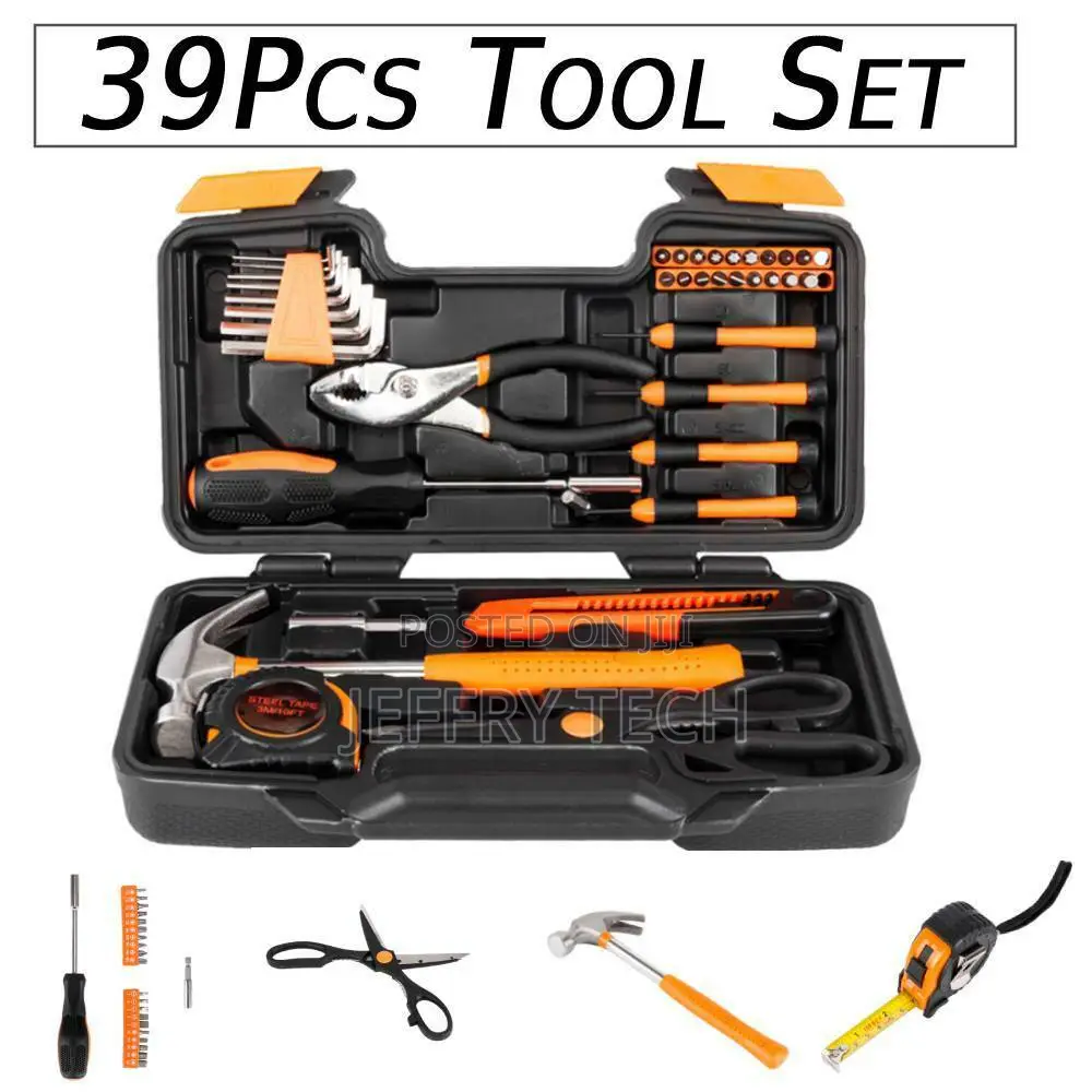 39 Pieces Tool Set General Household Hand Tool Kit Mechanics Repair
