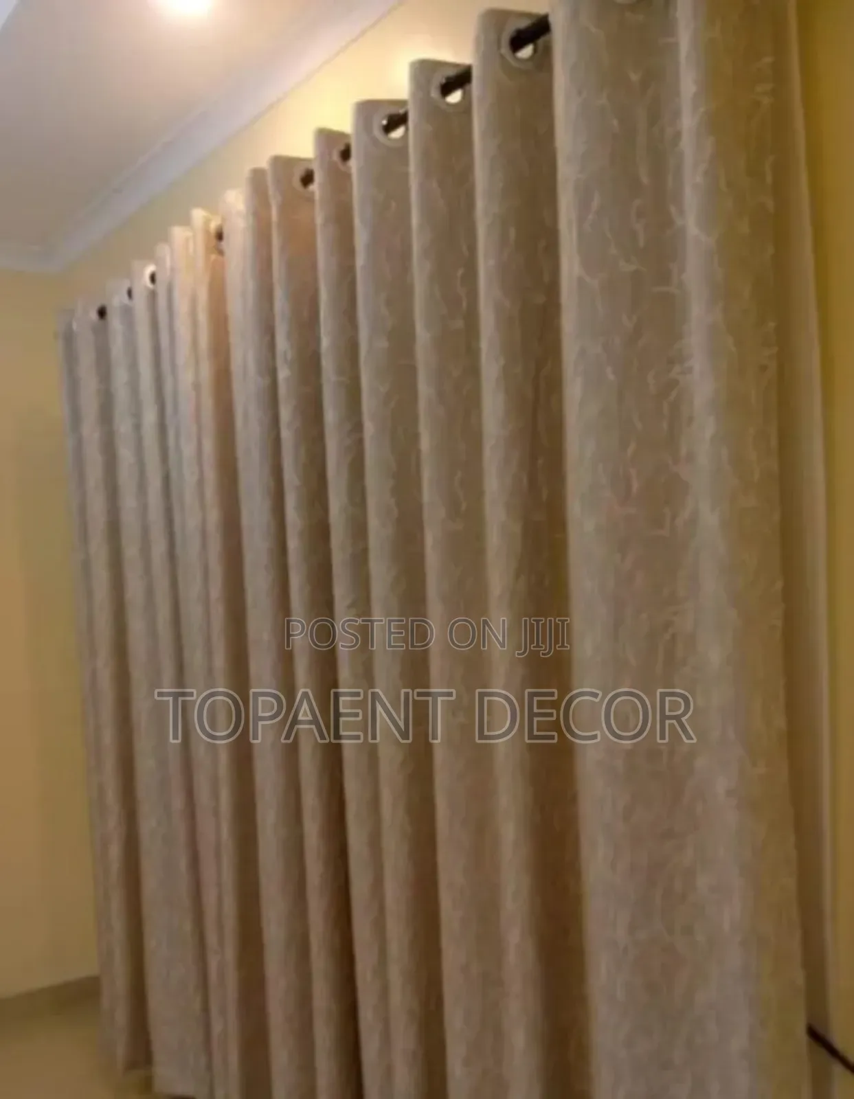 Beige Window and Door Curtains