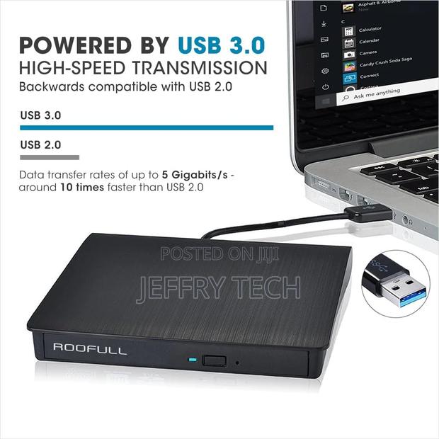 External CD DVD Drive USB 3.0 Portable DVD CD-ROM +/-RW Pl - thumbnail 3