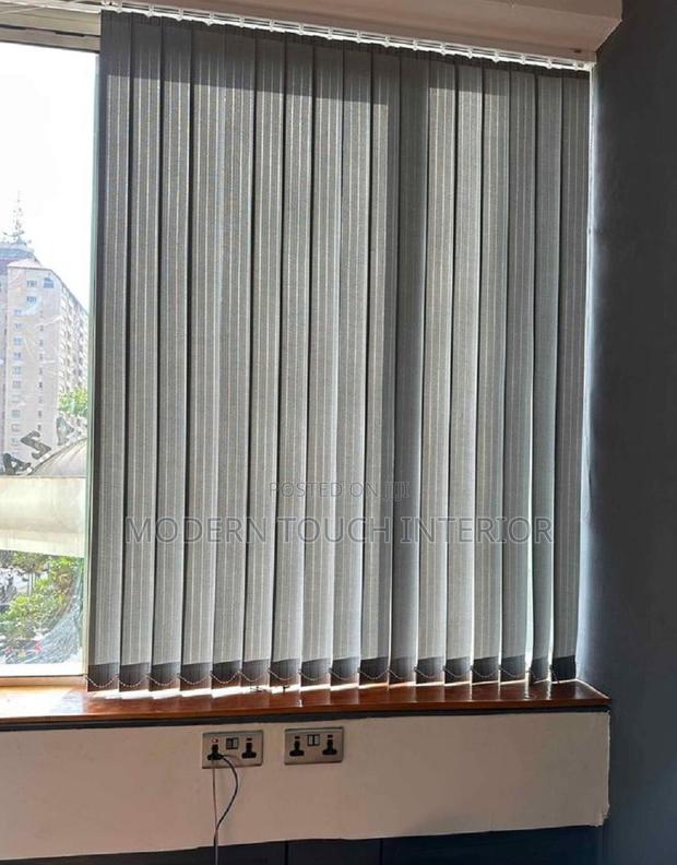 Grey Vertical Window Blinds