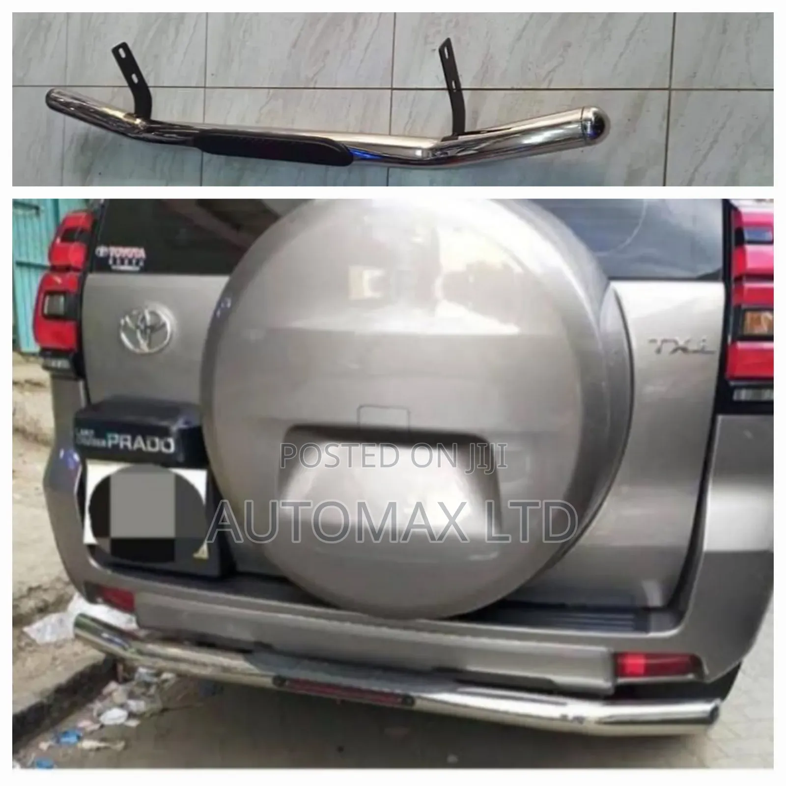 Rear Chrome Metallic Bumper Protector. For Toyota Prado,J150