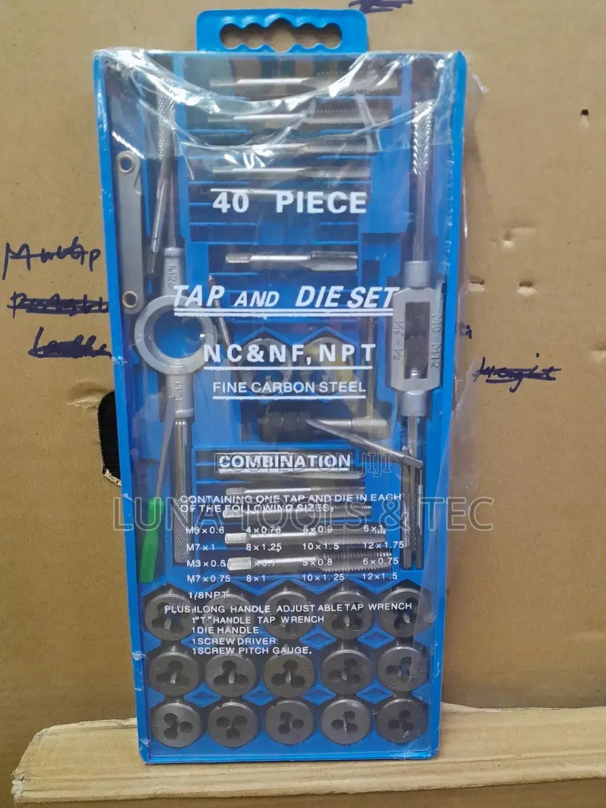 Tap and Die Set,Long Handle,Adjustable Tap Wrench.