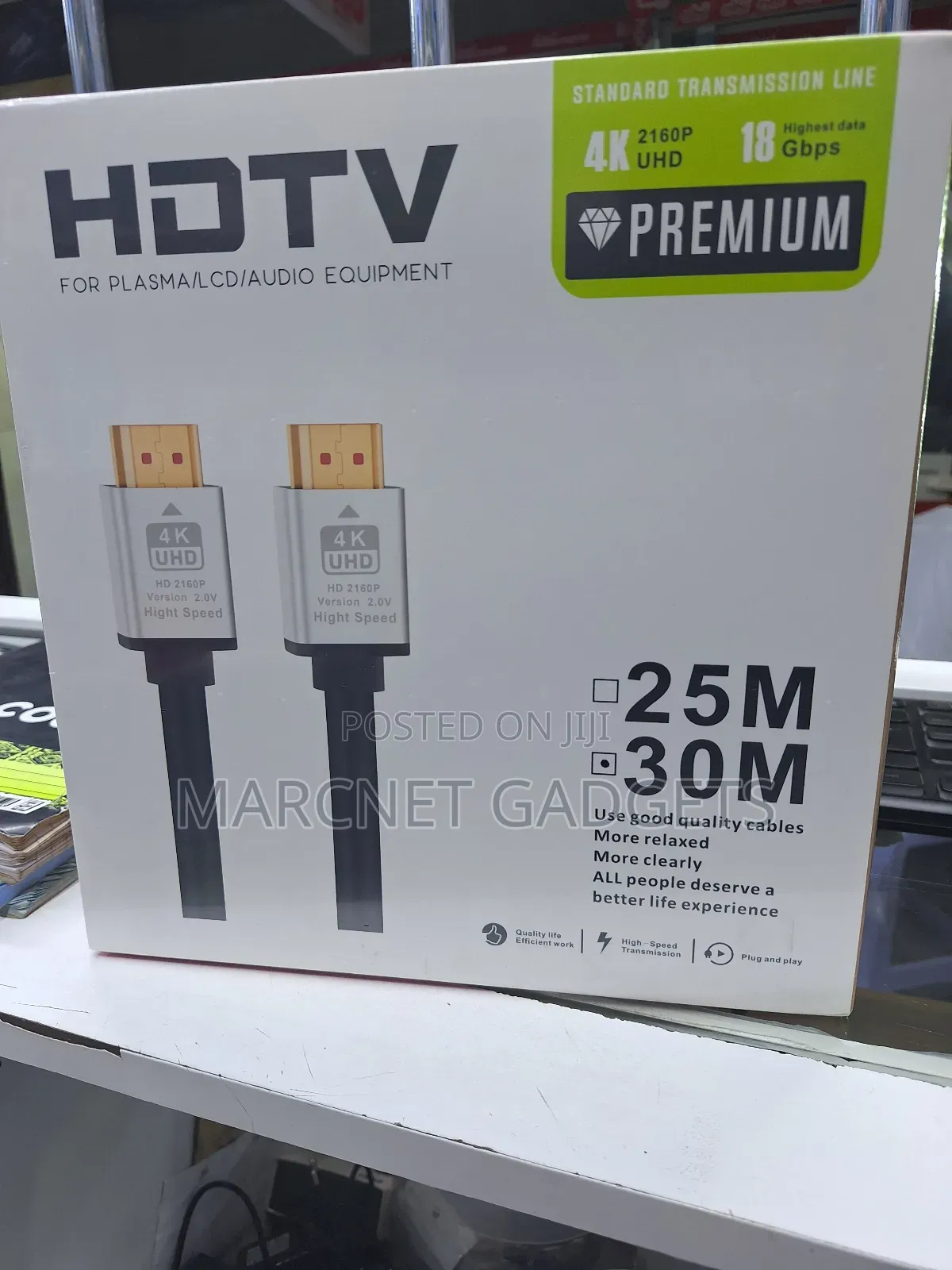 Premium 18gbps Gold Plated Hdmi Cable 30M for Plasma LCD