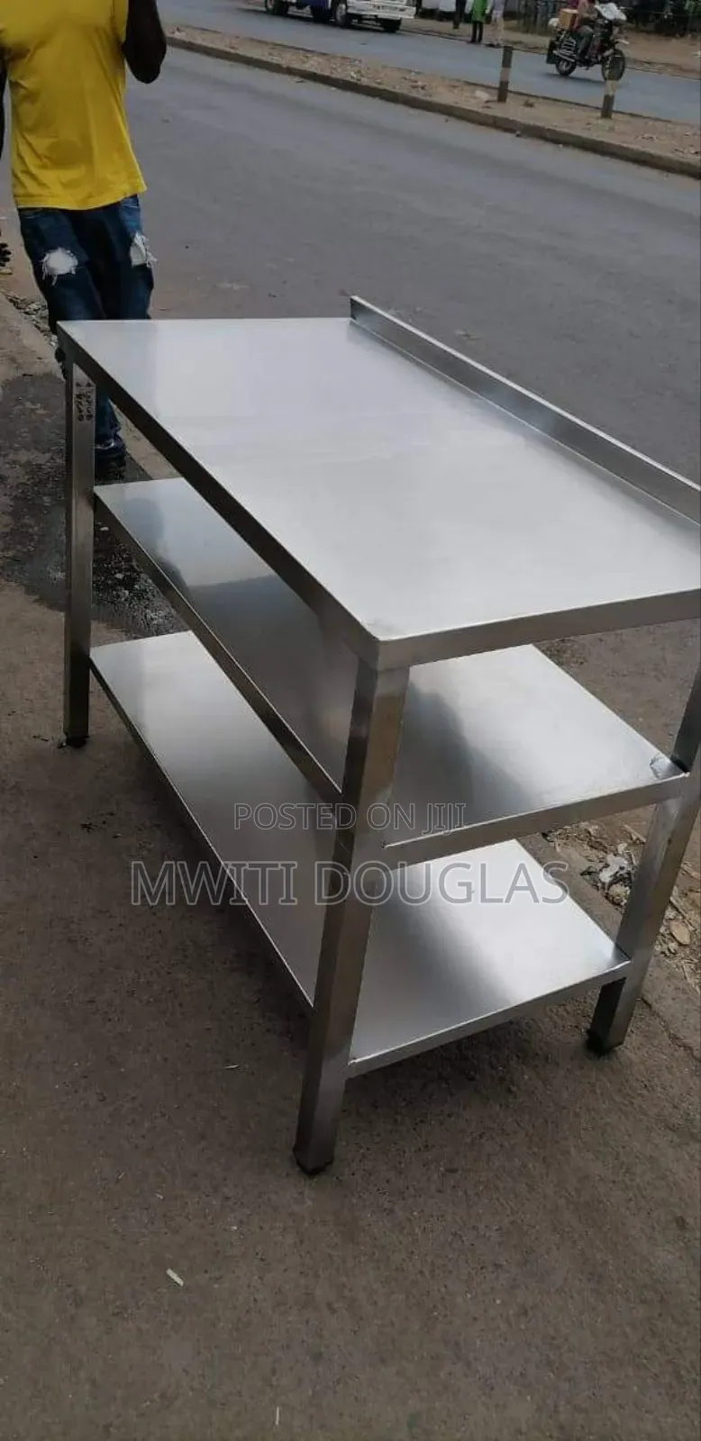 Double Shelved Stainless Steel Working Table