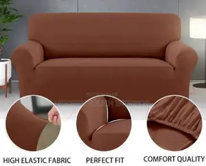 Brown Plain 3 Seater Sofa Cover