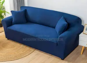 Navy Blue Plain Sofa Cover