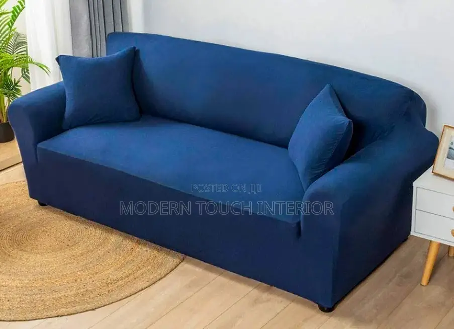 Navy Blue Plain Sofa Cover