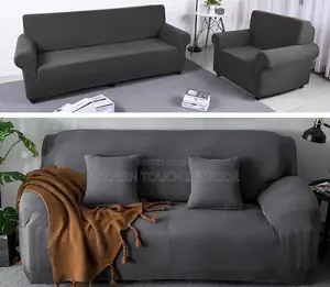 Plain Dark Grey 3 Seater Sofa Cover