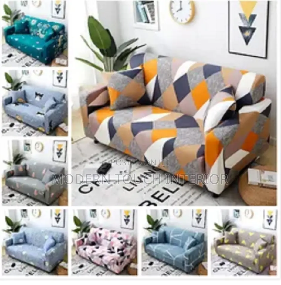 Stretchable 3 Seater Printed Sofa Cover