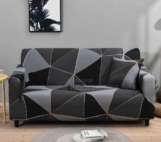 Printed Grey 3 Seater Sofa Cover
