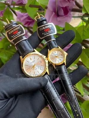 Gold Casio Black Strap Watch
