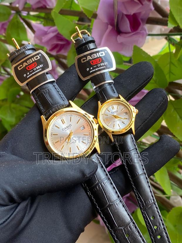 Gold Casio Black Strap Watch - main view