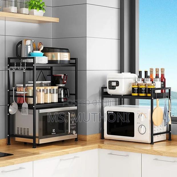 2tier Telescopic Adjustable Microwave Stand - main view