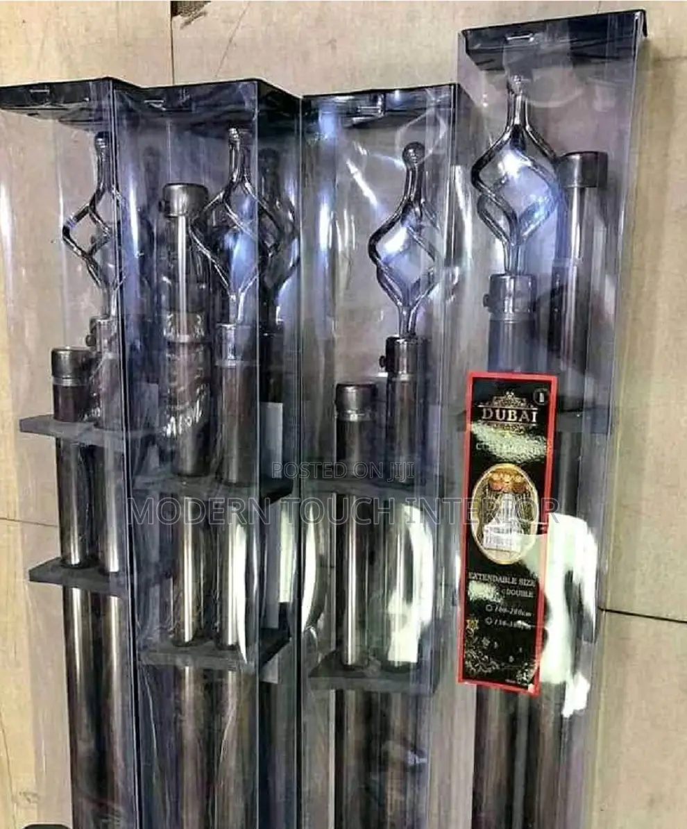 2 Meters Black Double Curtain Rods
