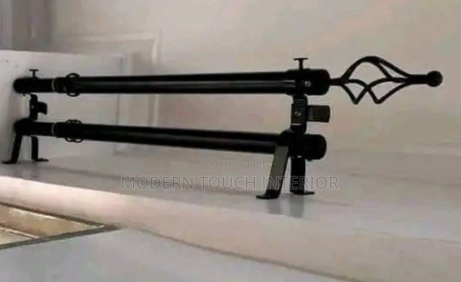 2 Meter Bleck Double Curtain Rods