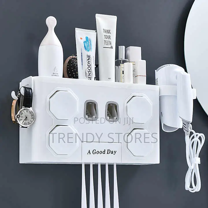 Multifunctional Toothbrush Holder/Toothpaste Dispenser