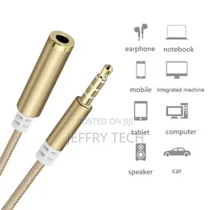 Braided 3.5mm Male to Female Extension Audio Adapt