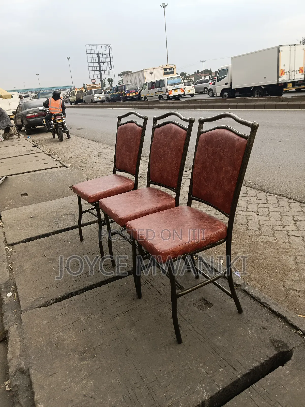 Powder Coated Restaurant Chairs, Brown
