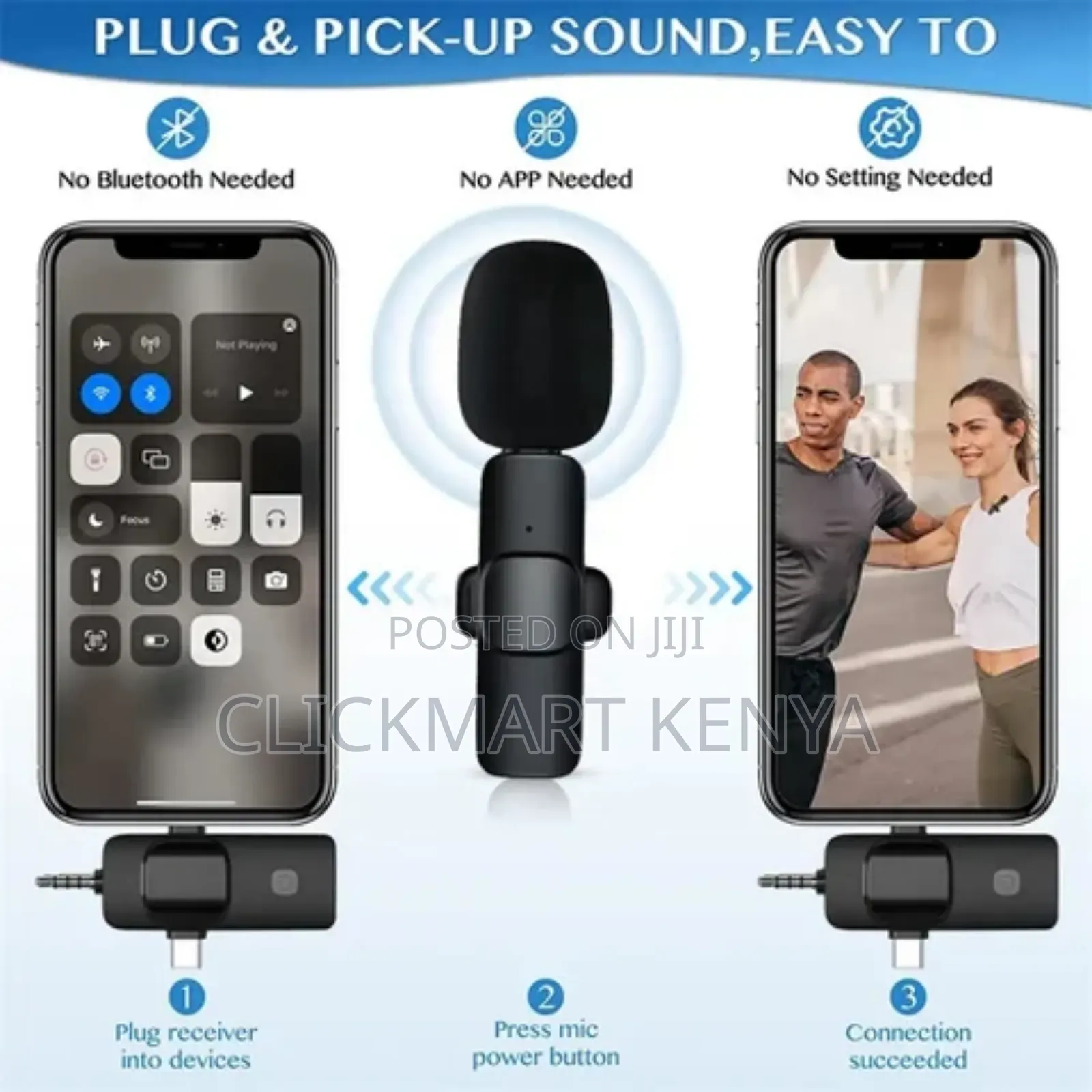 Dual Wireless Microphones for Video Recording,Live Streaming