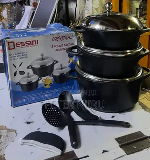 11 PCS Desini Heavy Cookware Set 28cm ,26 Cm and 24 Cm