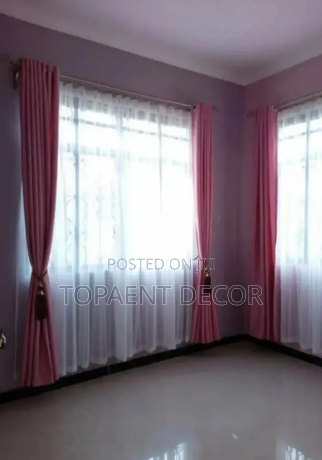 Attractive Pink Window and Door Curtains