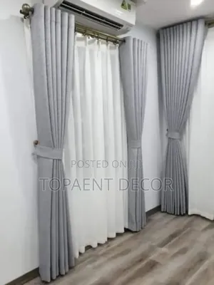 Fitting Light Grey Window Curtains and Sheers