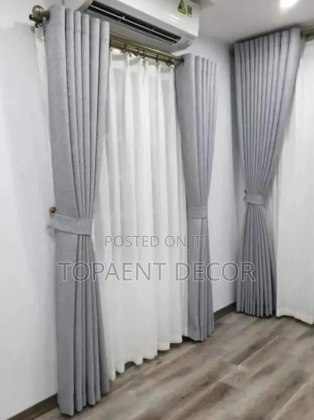 Fitting Light Grey Window Curtains and Sheers - main view